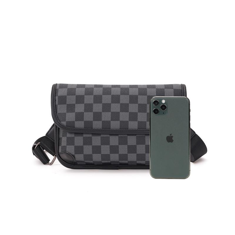 Fashion street outdoorowa torba na telefon komórkowy torba męska modna torba na ramię w kratę