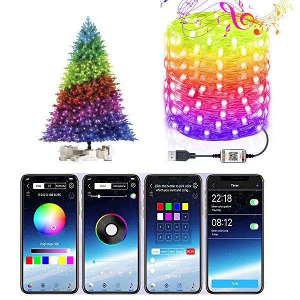 Intelligenter dekorativer LED-Onenit Božično Jelko v Niedriečnaše Barve in Svetlobne-Effekt!