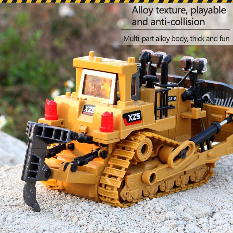 Buldozer de jucărie cu aliaj RC Împingeți nisipul și zăpada